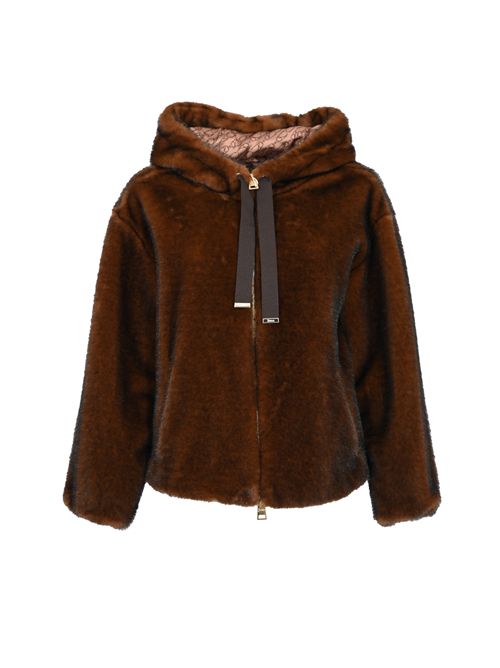 Cappa con zip effetto pelliccia Moro Herno | GI000318D 127398800